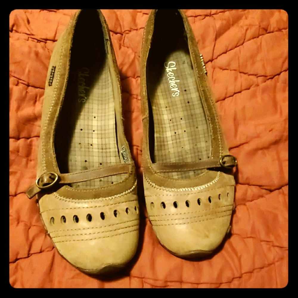 Tan & Brown Sketcher Flats 8.5